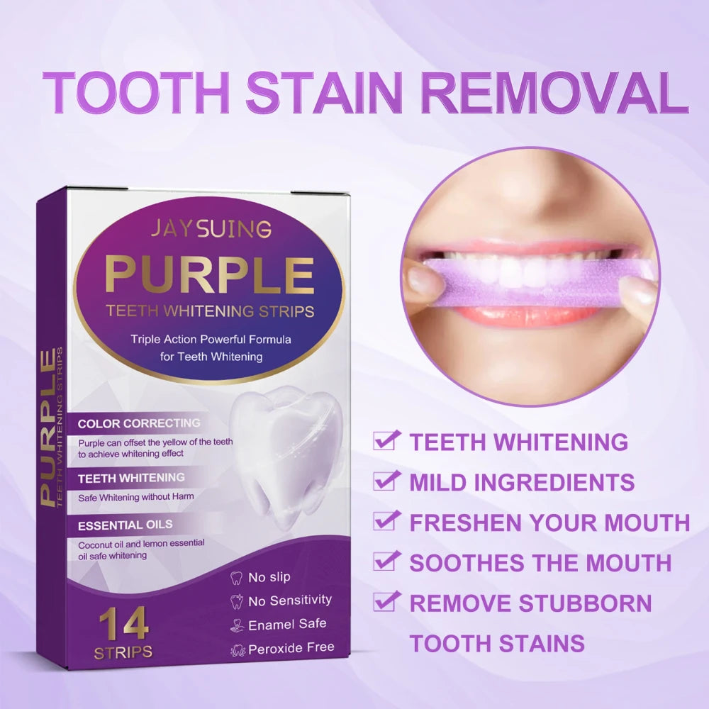 Jaysuing Purple Teeth Whitening Strips