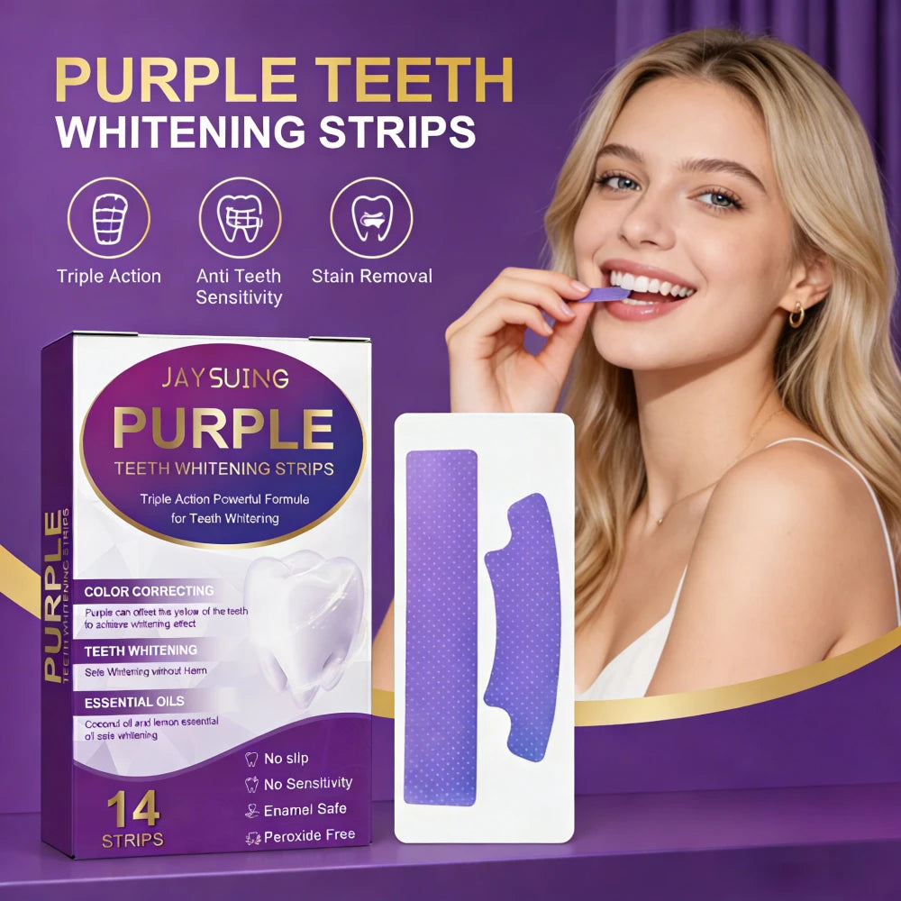 Jaysuing Purple Teeth Whitening Strips